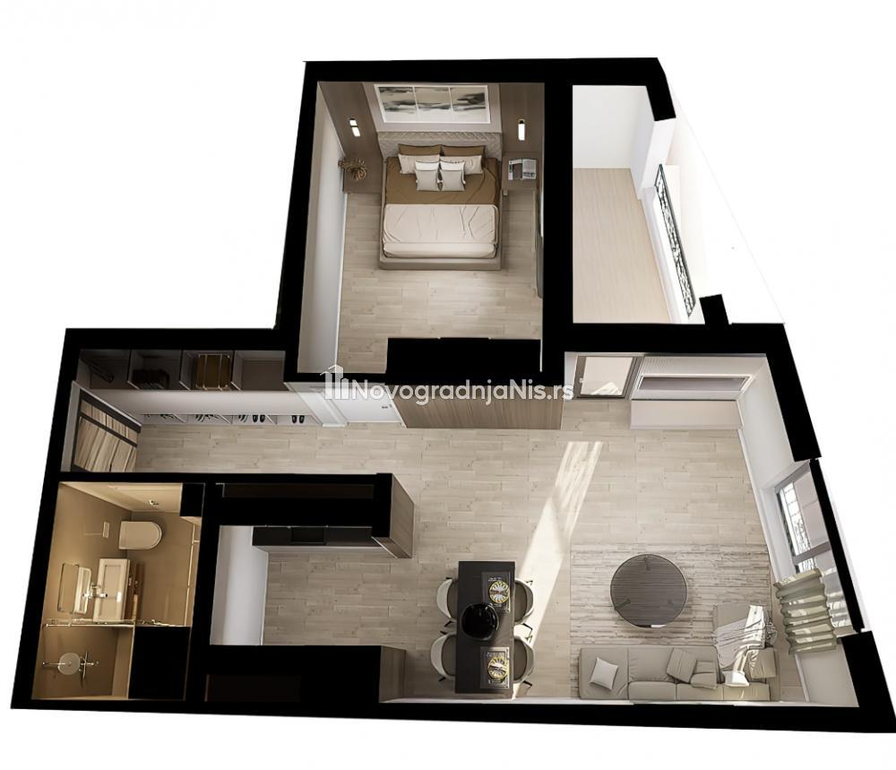 Marger, Jednoiposoban stan na prodaju, 47.87m², 134.420€