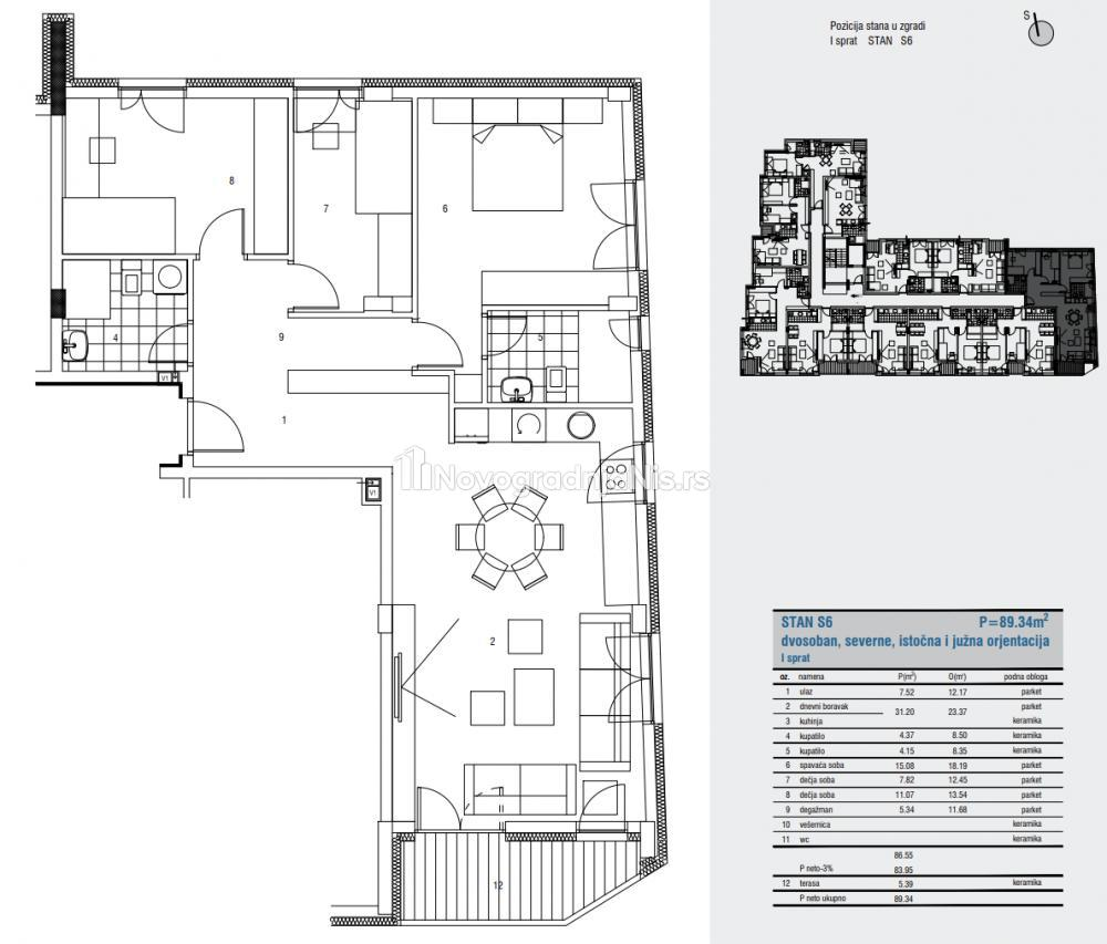 Troiposoban stan na prodaju, 89.34m², 205.482€