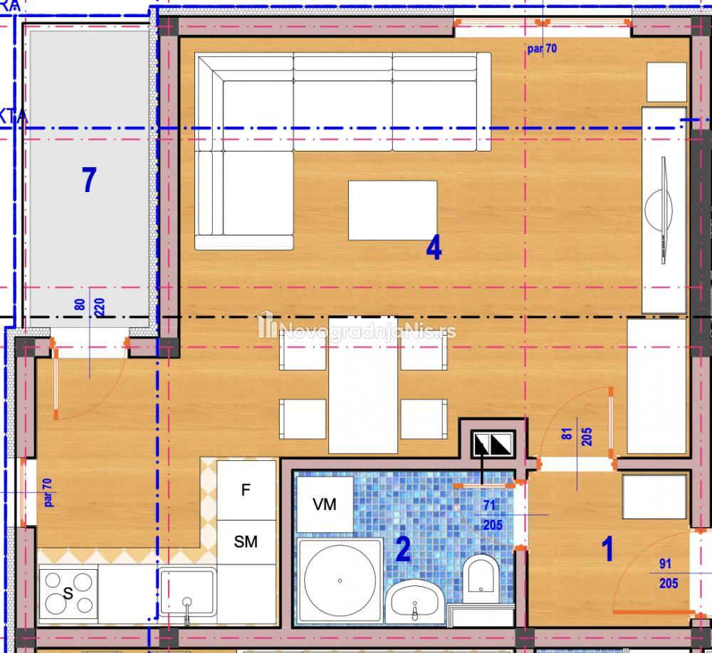 Jednoiposoban stan na prodaju, 36.72m², 66.600€