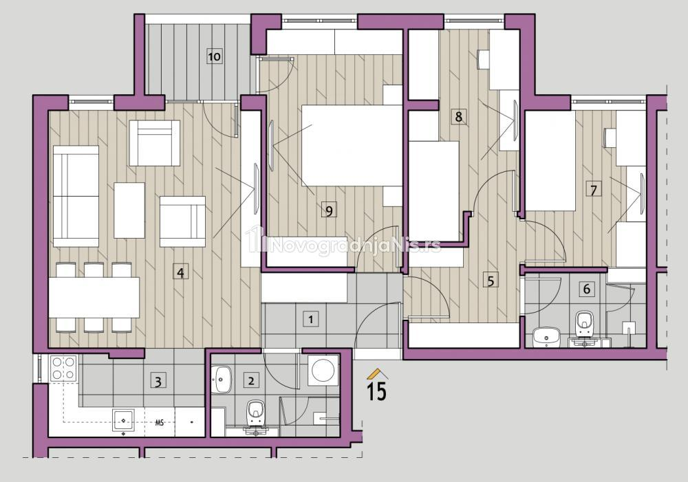 Troiposoban stan na prodaju, 72.13m², 198.000€