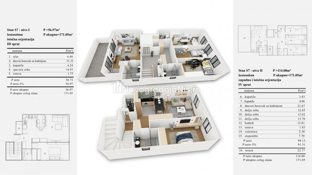 Luksuzan šestosoban duplex stan u mirnom delu Durlana