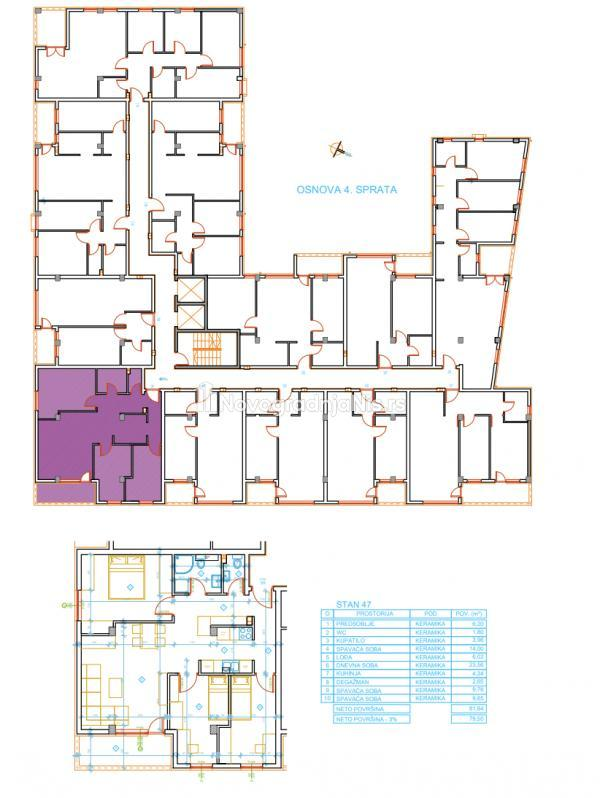 Mokranjčeva, Troiposoban stan na prodaju, 79.5m², 159.000€