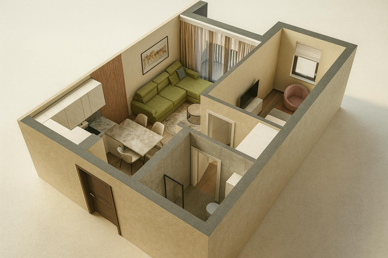 U blizini NKC-a, Jednoiposoban stan na prodaju, 39.55m², 73.170€